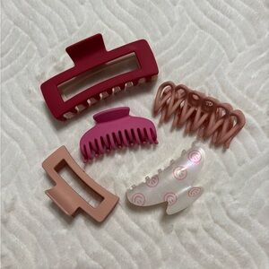 Assorted Claw Clip Set Pink
